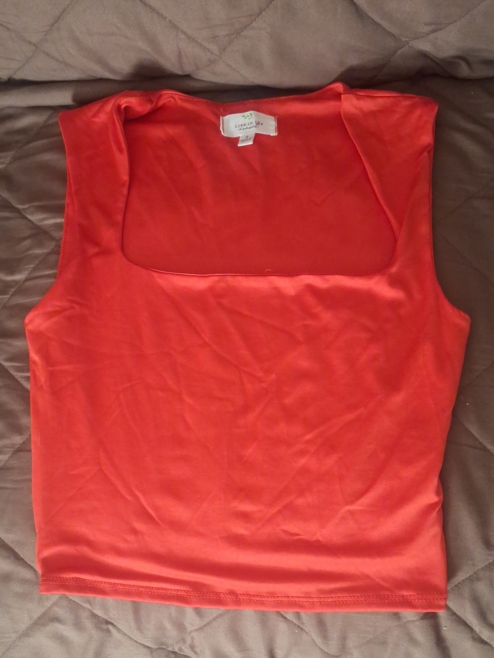 Live in Lux Coral Square Neck Crop Top - Picture 5 of 5